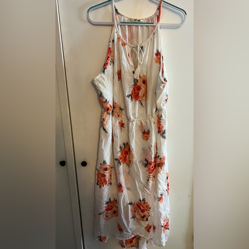 Beautiful Floral Tank Dress with Tie